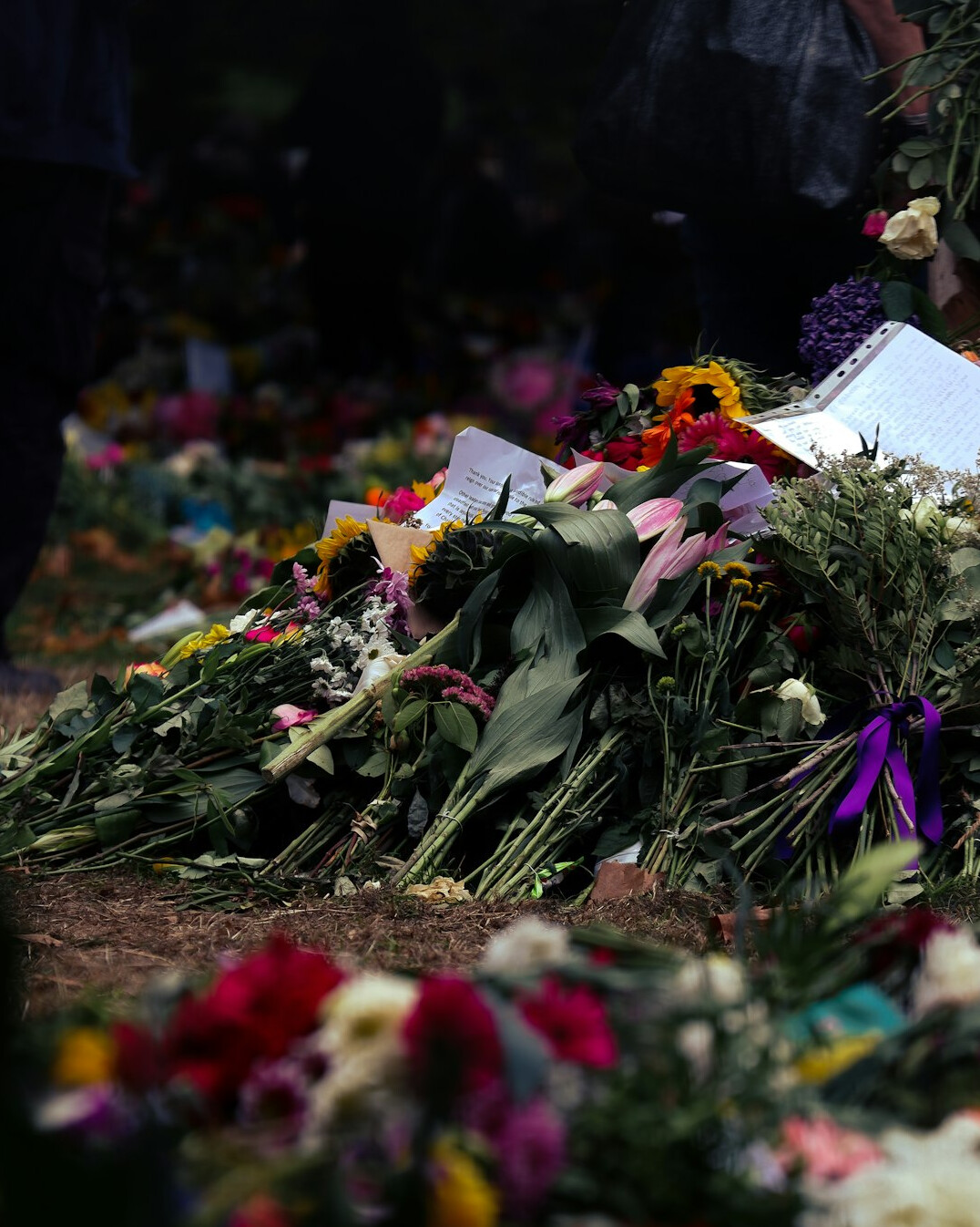 flowers at memorial