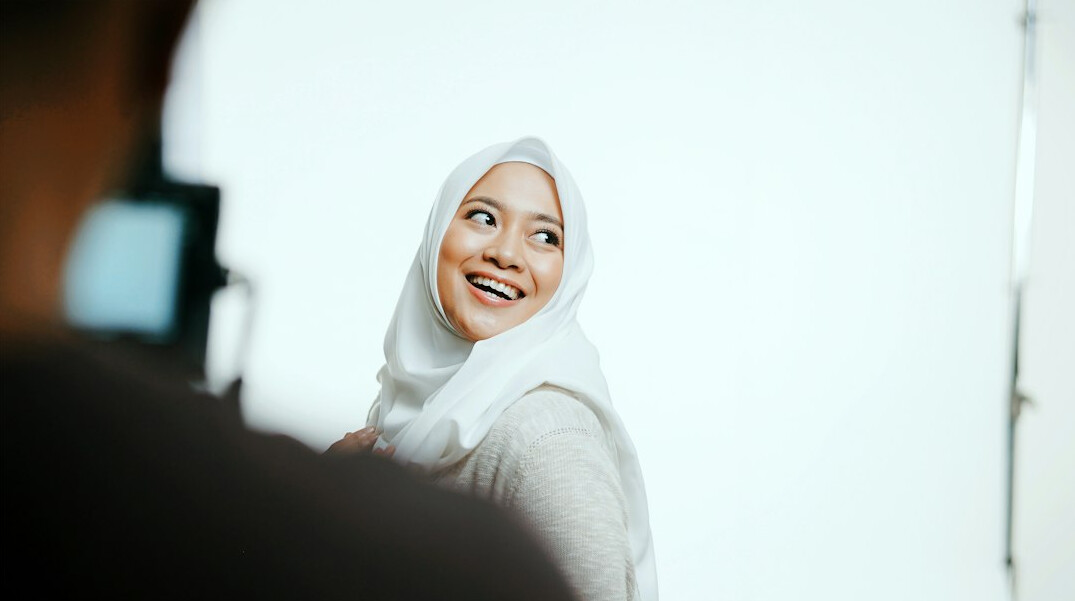actress smiling in interview