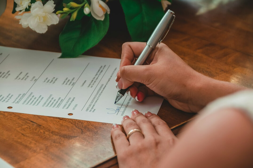person signing documents